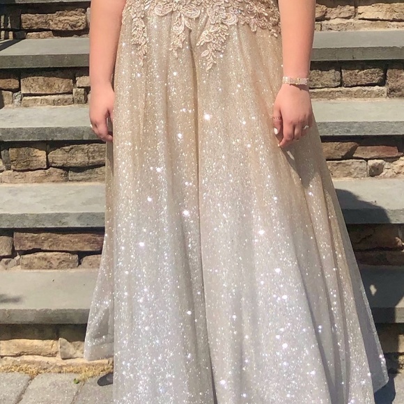 Gold & Silver Sparkle Prom Dress - Picture 6 of 6